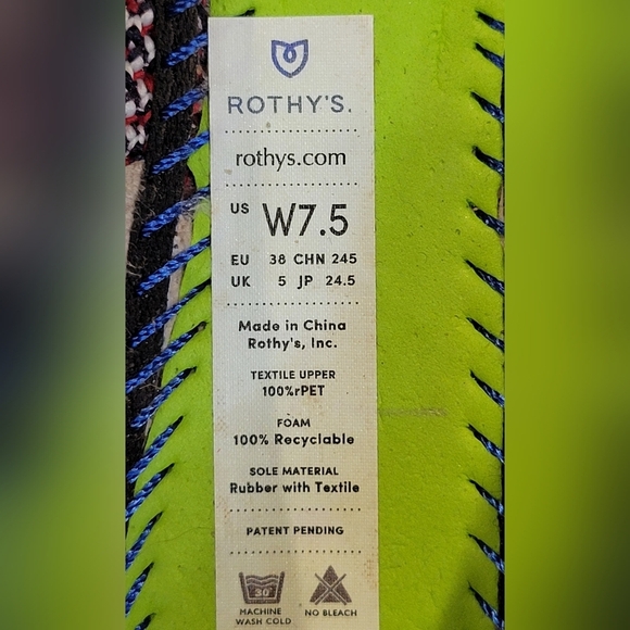 ROTHY's Women's The Flat Cherry Red Stripe Slip On Shoes Size 7.5 - Picture 8 of 12